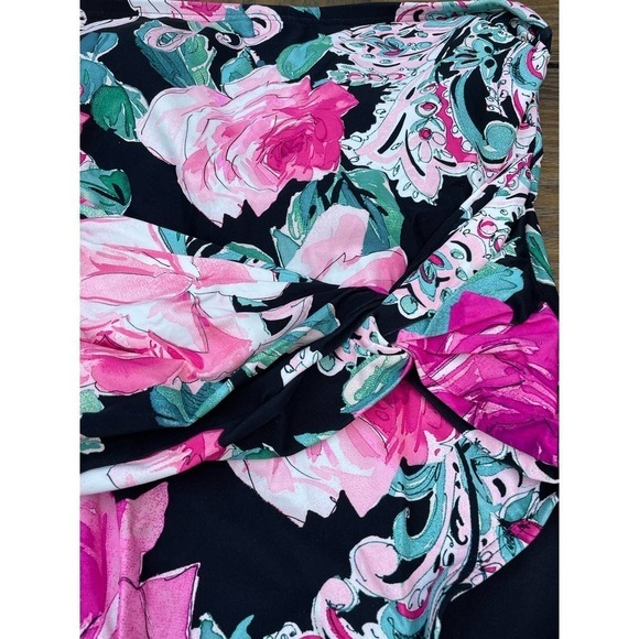 Carmen Marc Valvo: One Piece Botanico Rosa Knot Front Bandeau Size 8 - Picture 9 of 14